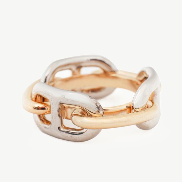 Hermes Regate Two-Tone Palladium-Plated Scarf 90 Ring - Picture 2 of 5